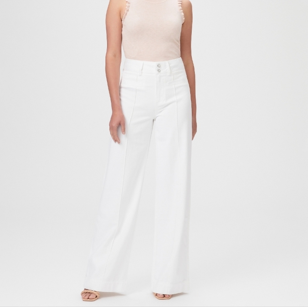 Paige Harper Wide Jeans 28 Double Button Pearl-like Boss White